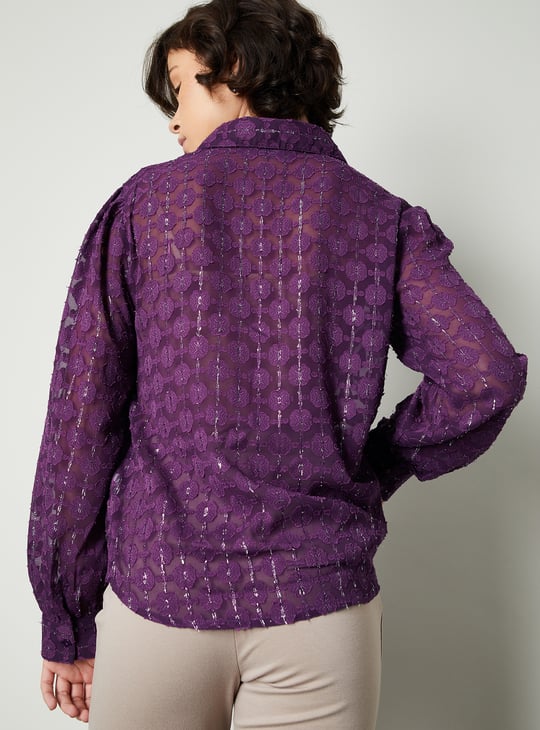 Women Floral Jacquard Shirt