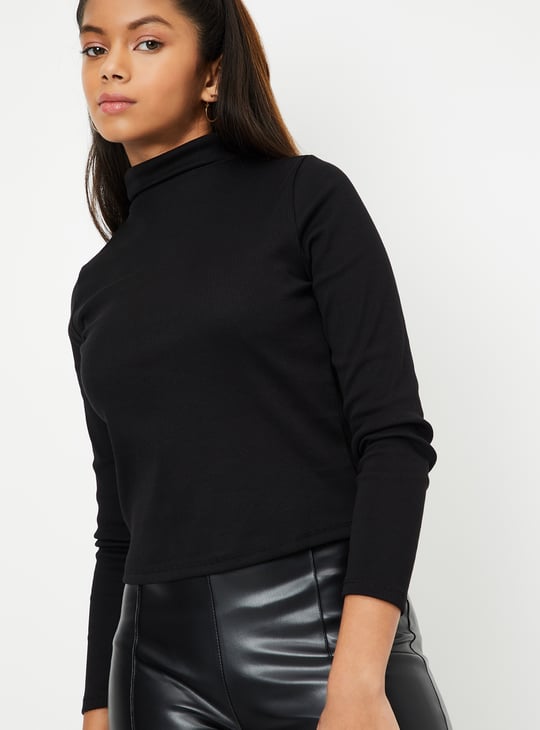 Girls Solid Pinafore Dress with T-shirt