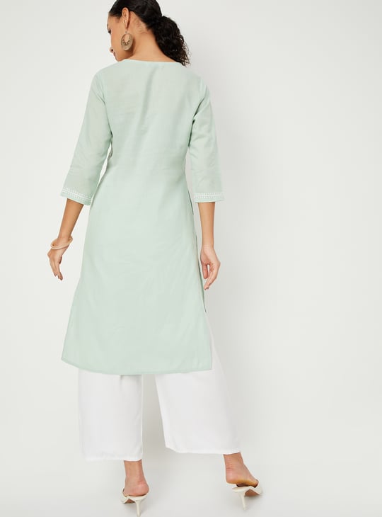 Women Chikankari Embroidered Straight Kurta