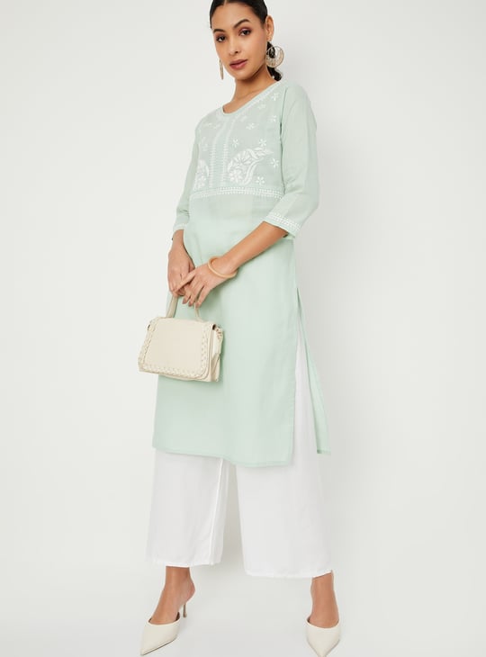 Women Chikankari Embroidered Straight Kurta