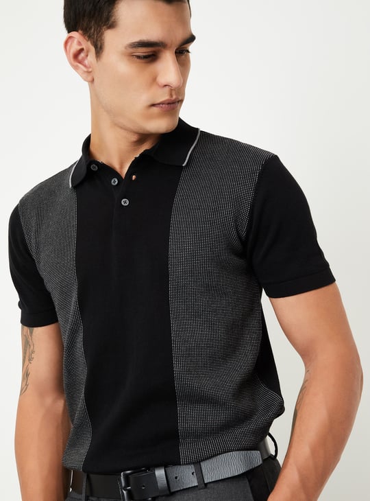 Men Colourblock Polo T-shirt