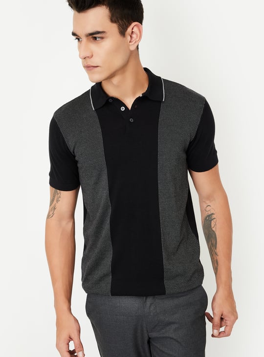 Men Colourblock Polo T-shirt
