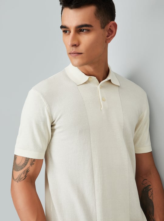 Men Panelled Polo T-shirt | Off White