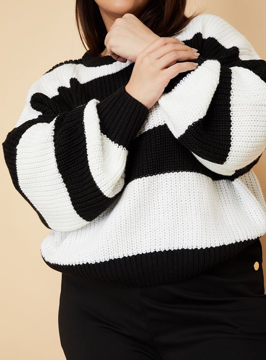 Women Striped Knitted Sweater