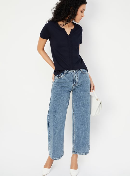 Women Lace Detail T-shirt