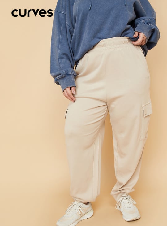 Women Solid Athleisure Cargo Joggers