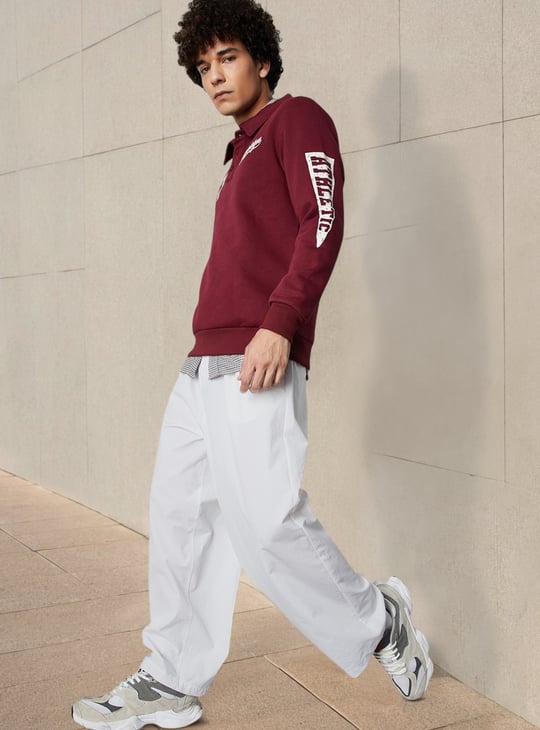 Men Printed Polo Sweatshirt