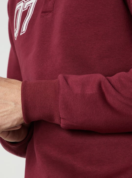 Men Printed Polo Sweatshirt