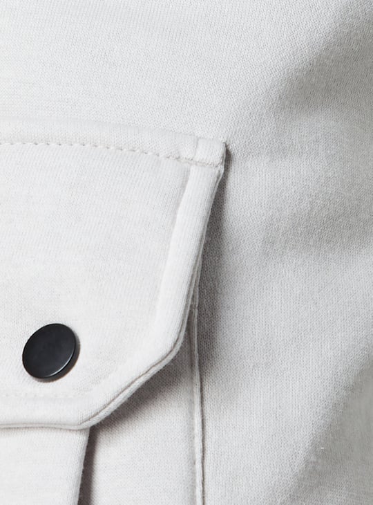 Men Relaxed Fit Solid Cargos