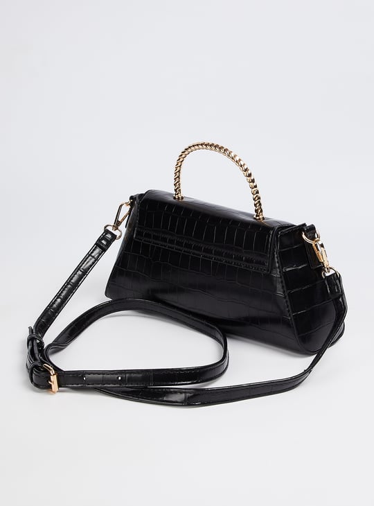 Women Croc Embossed Sling Bag