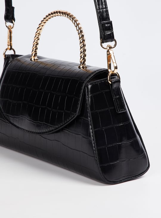 Women Croc Embossed Sling Bag