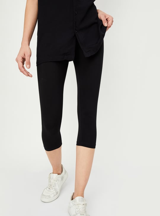 Women Solid Calf Length Leggings