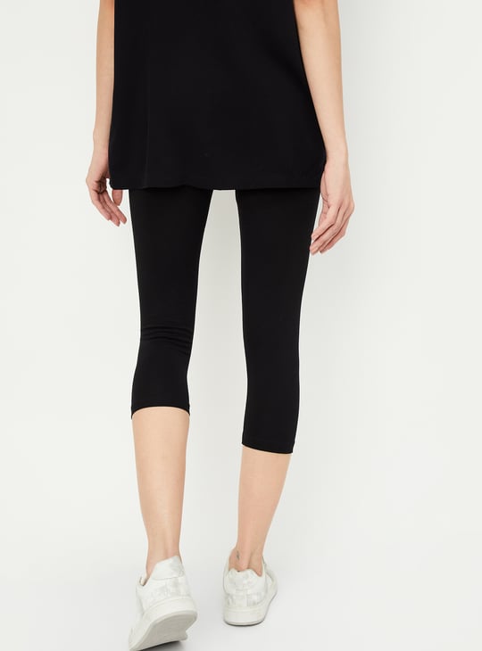 Women Solid Calf Length Leggings