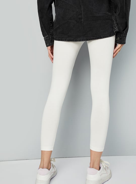 Women Solid Calf Length Leggings
