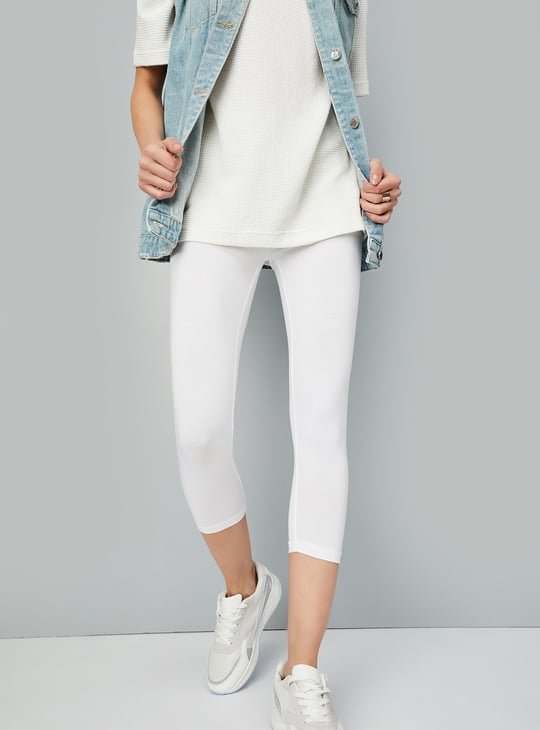 Women Solid Calf Length Leggings