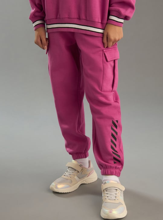 Girls Printed Cargo Joggers