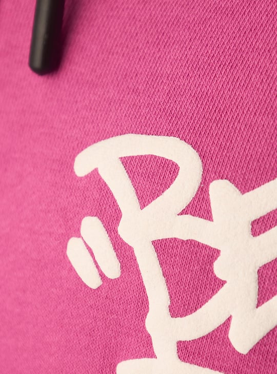 Girls Oversized Printed Hooded Sweatshirt