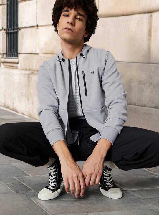 Men Back Typographic Print Hooded Sweatshirt