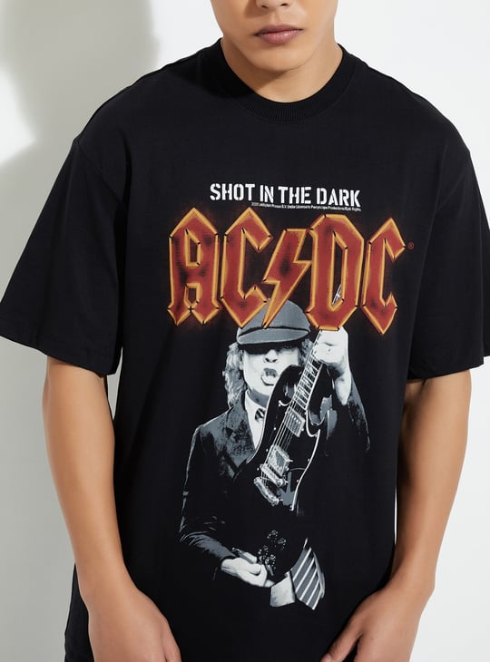 URB_N Men Oversized AC/DC Printed T-shirt