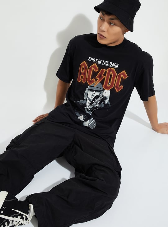 URB_N Men Oversized AC/DC Printed T-shirt