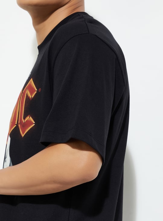 URB_N Men Oversized AC/DC Printed T-shirt
