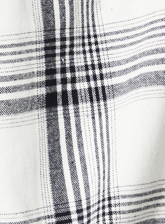 Men Plaid Relaxed Fit Shirt with Hood