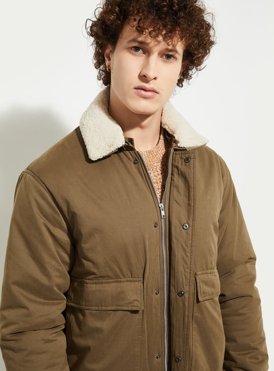 URB_N Men Sherpa Collar Jacket