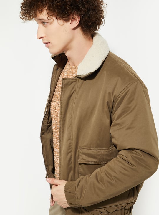 URB_N Men Sherpa Collar Jacket