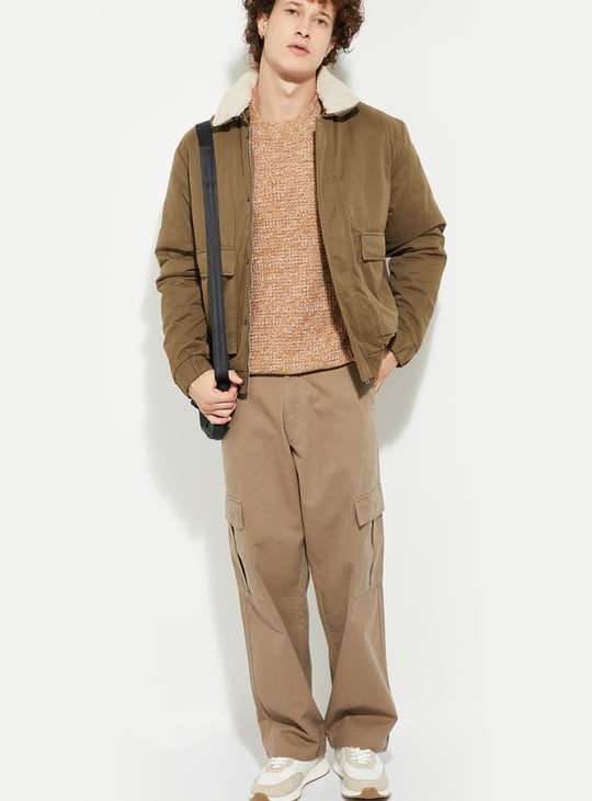 URB_N Men Sherpa Collar Jacket