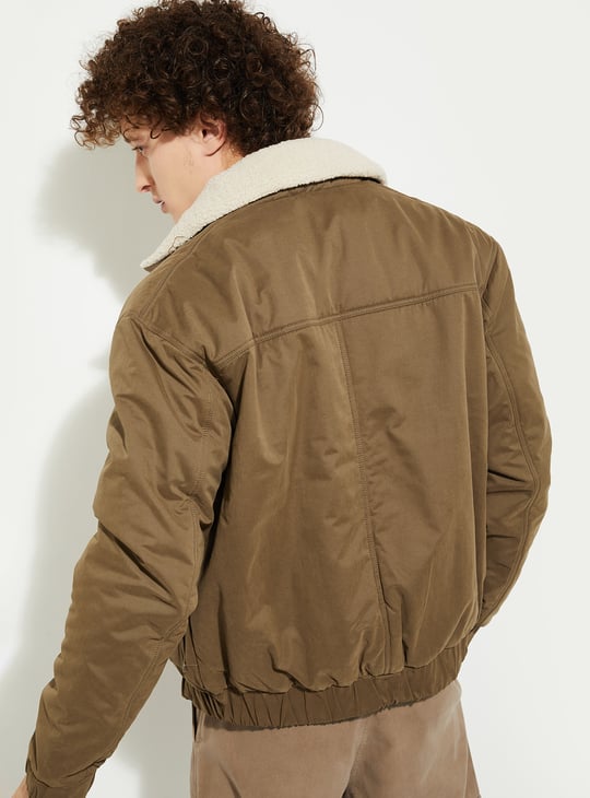 URB_N Men Sherpa Collar Jacket