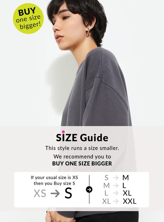 URB_N Women Oversized Solid Sweatshirt