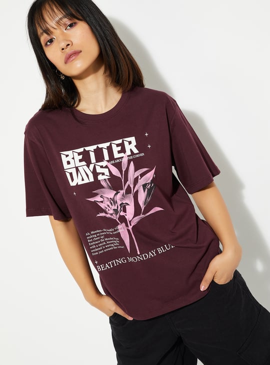 URB_N Women Relaxed Fit Graphic Printed T-shirt