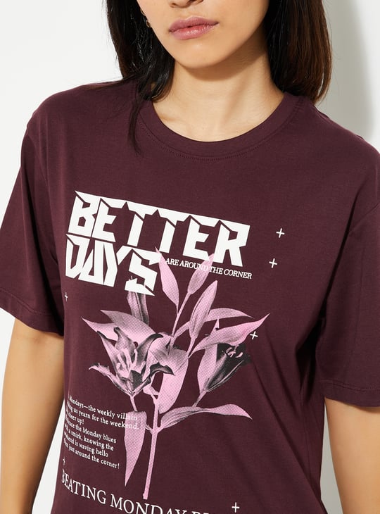 URB_N Women Relaxed Fit Graphic Printed T-shirt