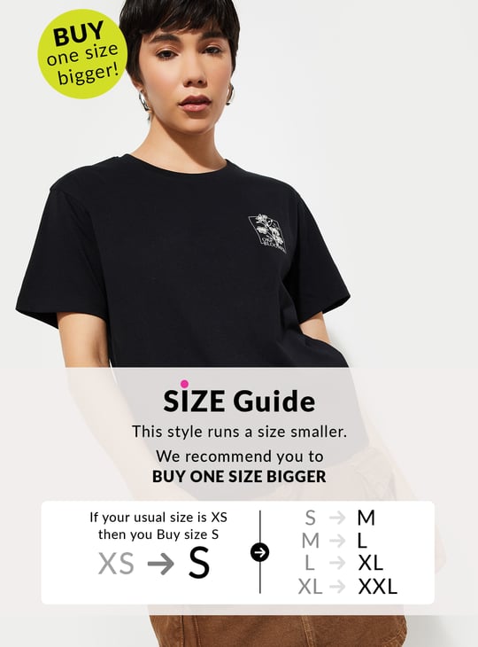 URB_N Women Relaxed Fit Back Printed T-shirt