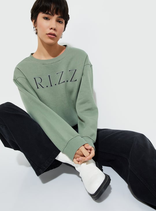 URB_N Women Printed Relaxed Fit Sweatshirt