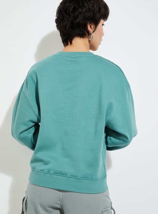 URB_N Women Solid Oversized Sweatshirt