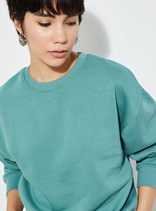 URB_N Women Solid Oversized Sweatshirt