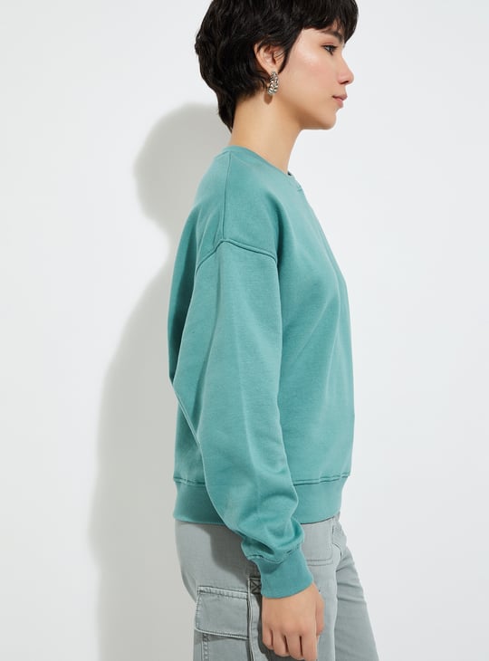URB_N Women Solid Oversized Sweatshirt