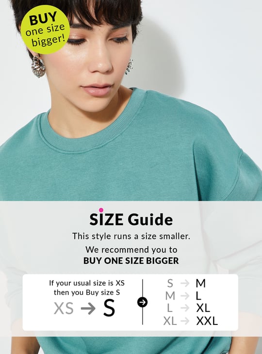 URB_N Women Solid Oversized Sweatshirt