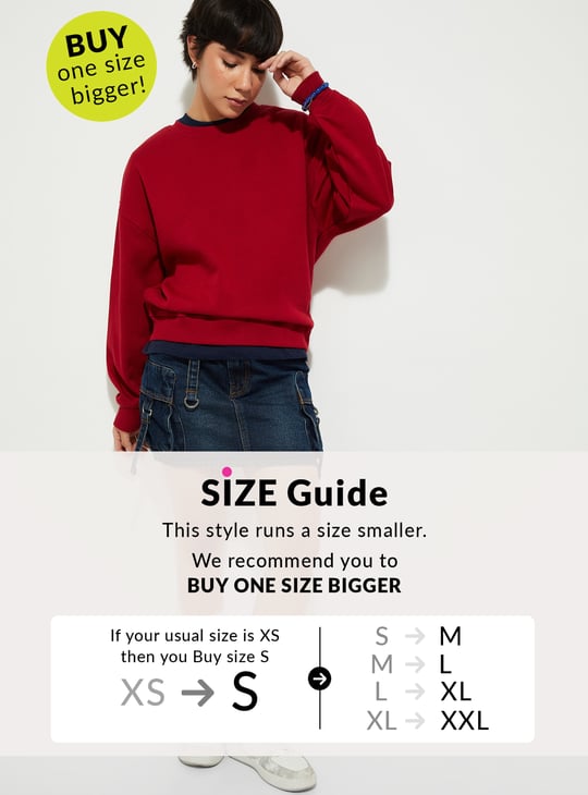 URB_N Women Solid Oversized Sweatshirt