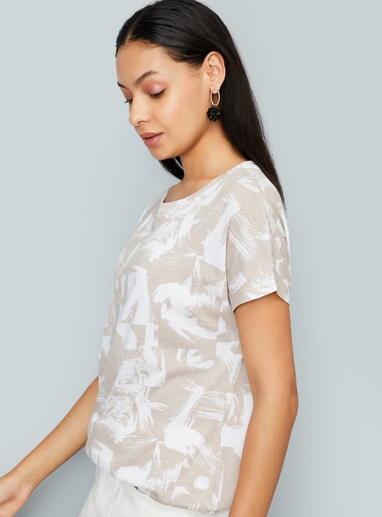 Women Abstract Printed T-shirt