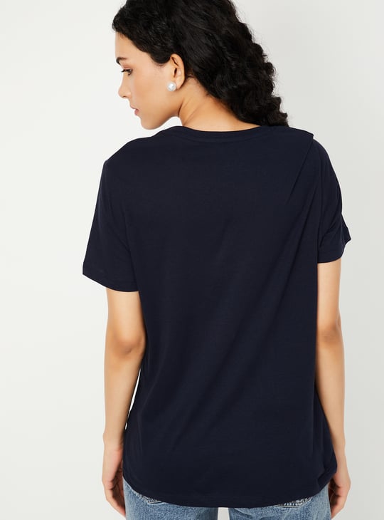 Women Metallic Printed T-shirt