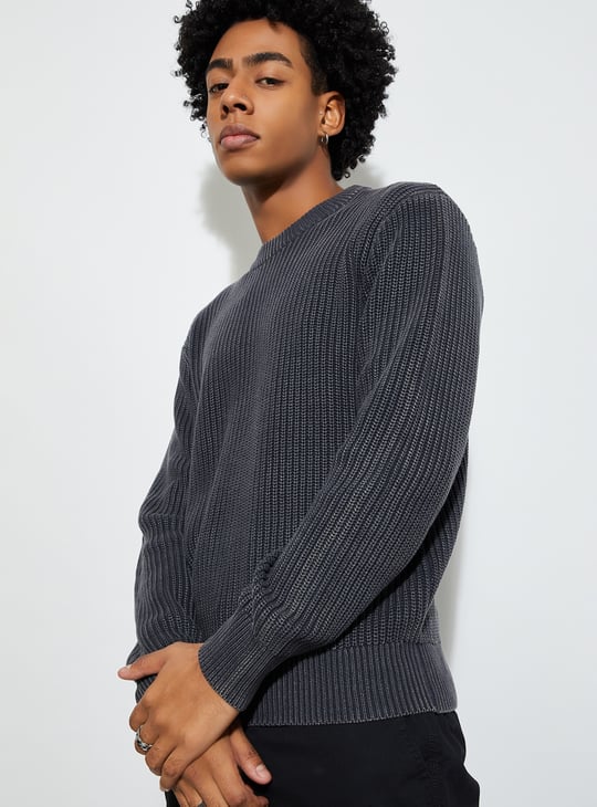 na.e ナエEVER SERIES Crew Neck Knit チャコール EVER SERIES】Crew Neck Knit | Na.e