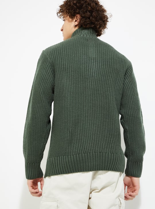 URB_N Men Knit Polo Neck Sweater
