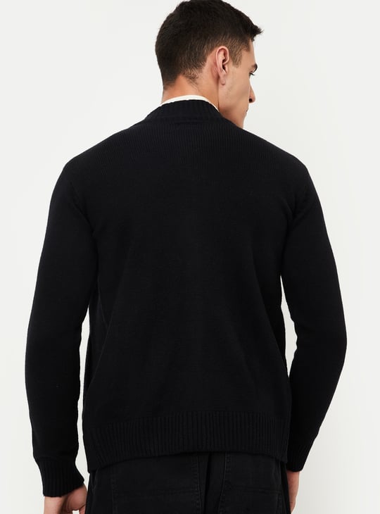 Buy Men Knit Zip Cardigan Online at just Rs. 1499.0
