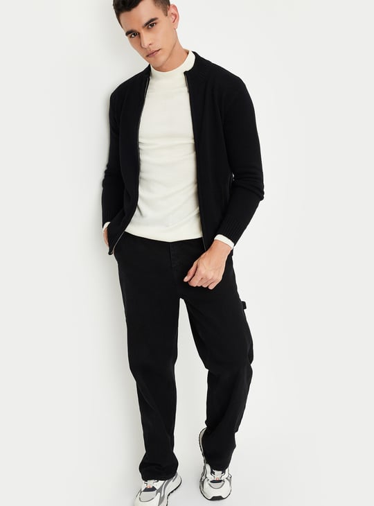 Men Knit Zip Cardigan