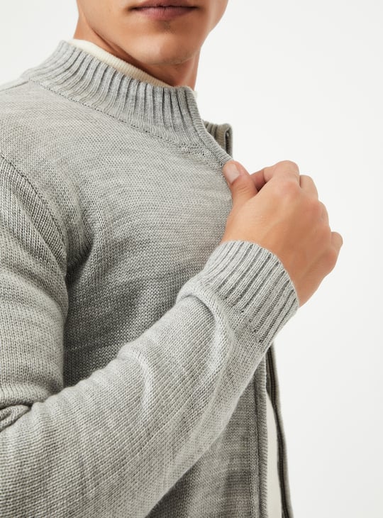 Men Knit Zip Cardigan