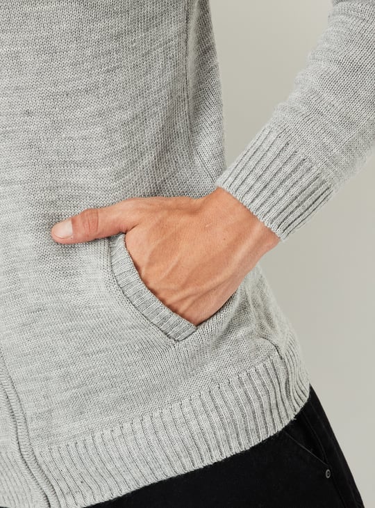 Men Knit Zip Cardigan