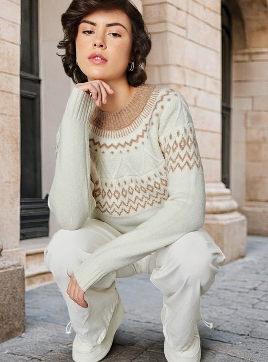 Women Fair Isle Knit Sweater