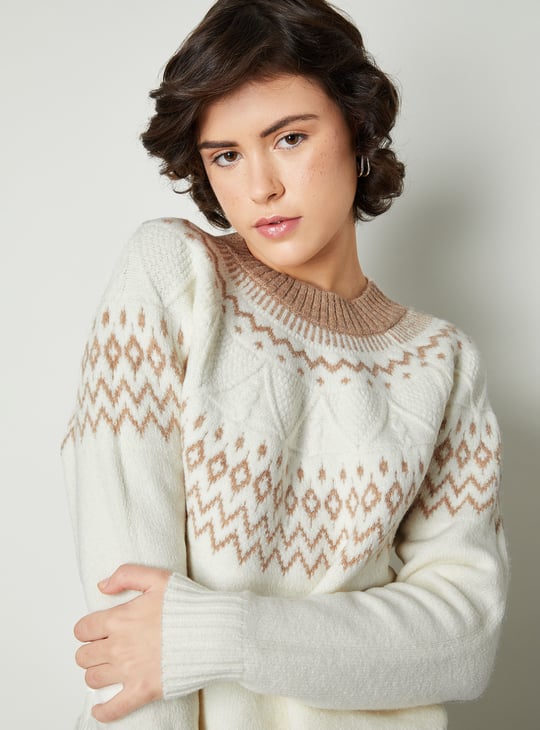 Women Fair Isle Knit Sweater